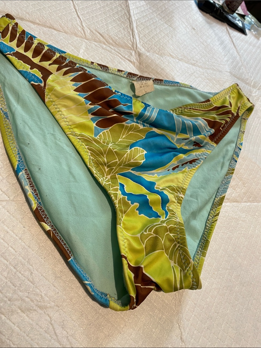 Floral Print Women’s Shorts — Lime Green & Turquoise